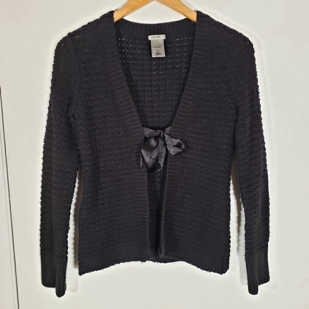Old Navy Chunky Knit Tie Front Fall 90s Y2K Whimsy Goth Chunky Cardigan Size M